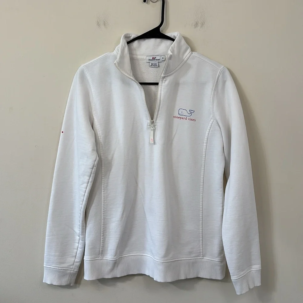 Vineyard Vines Shep Quarter Zip Knit Shirt Red White Blue Size Small - Picture 6 of 9
